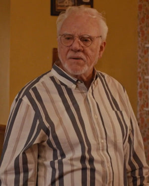 Son of a Critch S05 Malcolm McDowell Blue Striped Shirt