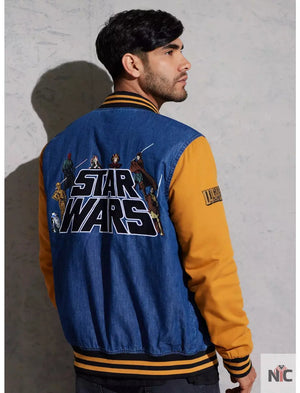 Star Wars Logo Denim Varsity Jacket
