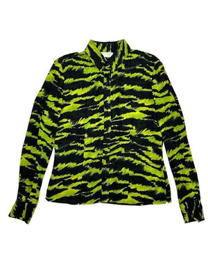 The Nanny S04 Renee Taylor Green Zebra Print Shirt - view 2