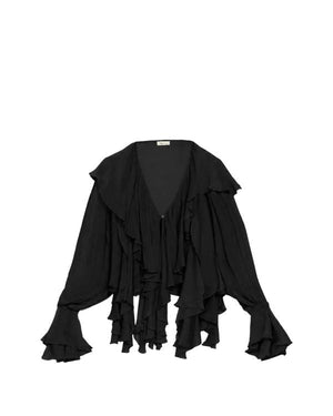 The Voice S30 Dakota Cohen Black Ruffle Blouse - view 2