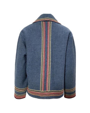 The Morning Show S04 Blue Striped Cardigan