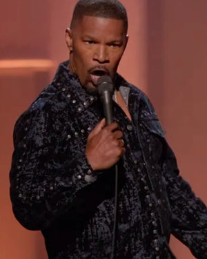 Jamie Foxx Take Care of Yourself Denim Trucker Jacket - view 2