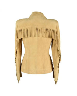 The Celebrity Traitors S02 Jerry Hall Suede Fringed Blazer Jacket - view 4