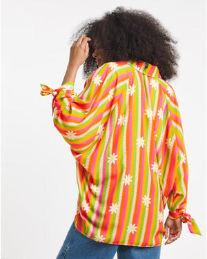 The Celebrity Traitors S02 Sharon Rooney Striped Daisy Shirt - view 3