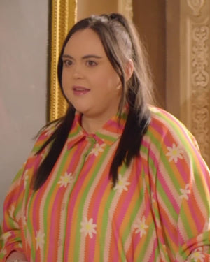 The Celebrity Traitors S02 Sharon Rooney Striped Daisy Shirt