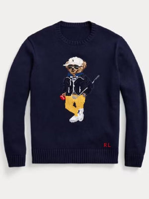 The Kardashians S8 Corey Gamble Navy Bear Sweater