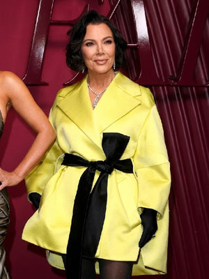 The Kardashians S8 Kris Jenner Yellow Wrap Coat