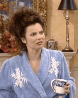 The Nanny S03 Fran Drescher Blue Snowflakes Robe