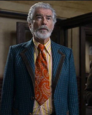The Thursday Murder Club Pierce Brosnan Blue Blazer