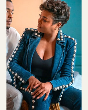 Why Did I Get Married Again Taraji P. Henson Embellished Denim Jacket