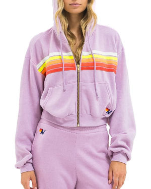 Law and Order Anabella Raye Purple Rainbow Striped Hoodie