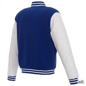 Dodgers Inspired Jh Design Full-snap Wool Varsity Jacket