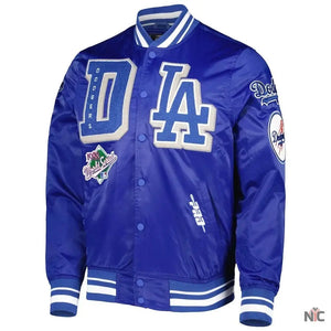 Dodgers Inspired Pro Standard Royal Mash Up Satin Varsity Jacket