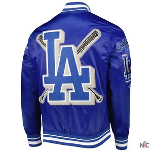 Dodgers Inspired Pro Standard Royal Mash Up Satin Varsity Jacket