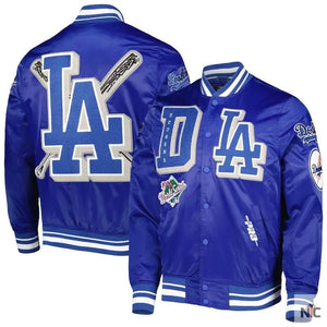 Dodgers Inspired Pro Standard Royal Mash Up Satin Varsity Jacket