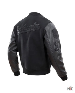 Dodgers Inspired Pro Triple Black Wool Varsity Jacket