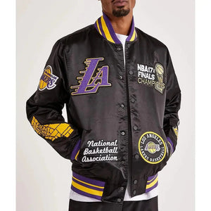 LA Lakers Inspired 17X Champions Varsity Satin Jacket