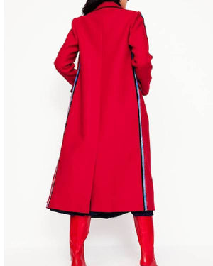 Finding Mr Christmas S02 Ashley Williams Red Coat with Side Stripe - view 3