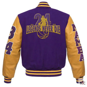 Los Angeles Lakers Inspired Kobe Bryant Mamba Letterman Jacket