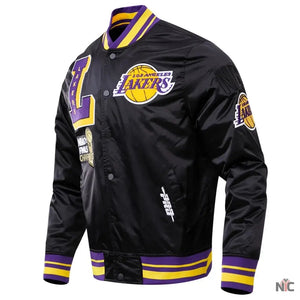 Los Angeles Lakers NBA Finals Champions Inspired Black Satin Jacket