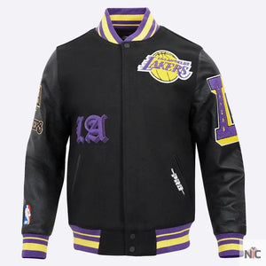 Los Angeles Lakers Inspired Old English Varsity Jacket