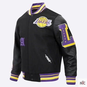 Los Angeles Lakers Inspired Old English Varsity Jacket