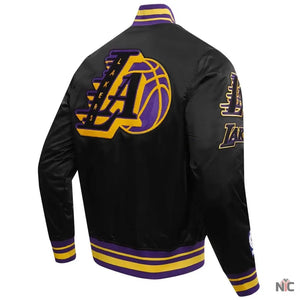 Los Angeles Lakers Inspired Pro Standard Mash Up Black Satin Jacket