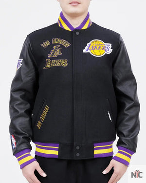 Los Angeles Lakers Inspired Retro Classic Rib Wool Varsity Jacket