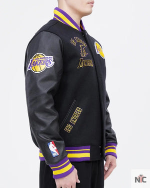 Los Angeles Lakers Inspired Retro Classic Rib Wool Varsity Jacket