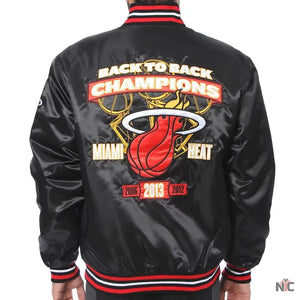 Miami Heat Black NBA Finals Champions Inspired Full-snap Jacket