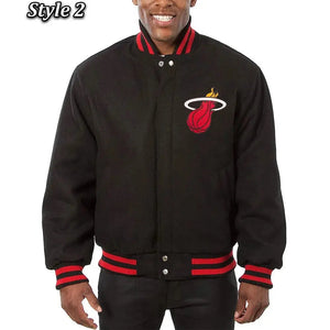 Miami Heat Inspired Black Wool Varsity Jacket
