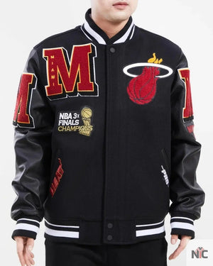 Miami Heat Inspired Mash Up Varsity Jacket