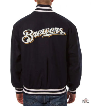 Milwaukee Brewers Inspired Handcrafted Logo Varsity Jacket