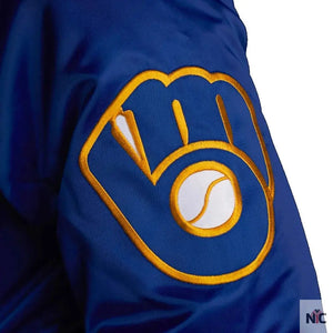 Milwaukee Brewers Inspired Royal Blue Bomber Jacket
