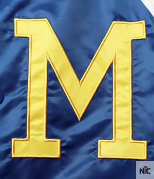 Milwaukee Brewers Inspired Tri-Color Full-Snap Satin Jacket