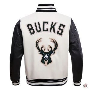 Milwaukee Bucks Inspired Retro Classic Rib Wool Varsity Jacket