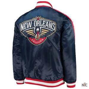 Navy The Offensive New Orleans Pelicans Satin Jacket