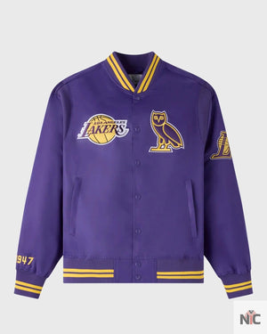 OVO X NBA Los Angeles Lakers Inspired Varsity Jacket