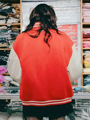 Famke Janssen Varsity Jacket - back view