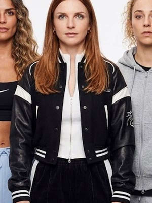 Ted Lasso Lizzie Davis Black Varsity Jacket - back view
