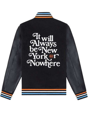 Mariska Hargitay Knicks Black Varsity Jacket - alternate view