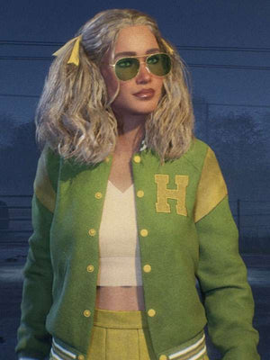 Lynda Van Der Klok Halloween the Game Green Varsity Jacket