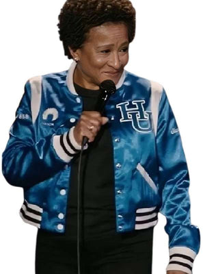 Wanda Sykes Legacy Blue Varsity Jacket - detail view