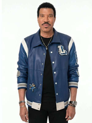 Lionel Richie American Idol Blue Varsity Jacket - side view