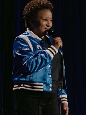 Wanda Sykes Legacy Blue Varsity Jacket - back view