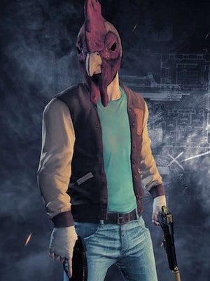 Payday 2 Hotline Miami Varsity Jacket - back view