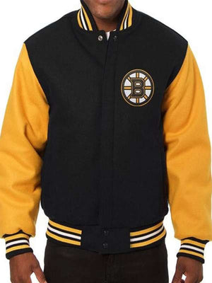 Boston Bruins Black and Yellow Varsity Jacket