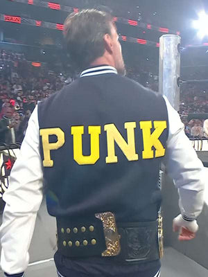 CM Punk Steiner Bros Varsity Jacket - back view