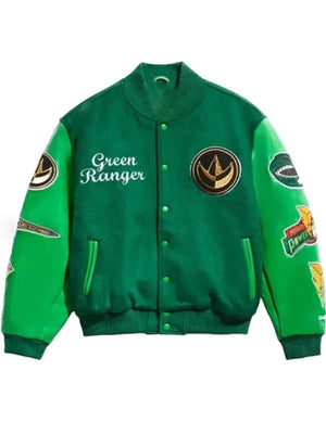 Power Rangers Green Varsity Jacket