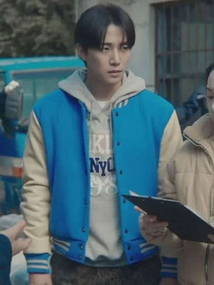 Lee Jun Ho Typhoon Family Varsity Jacket - back view